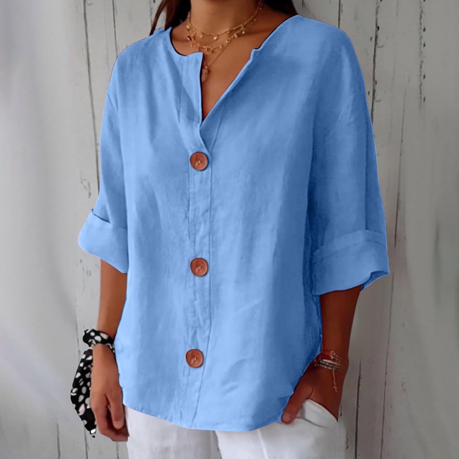 Bluse Damen | Lässig & Leicht mit V-Ausschnitt