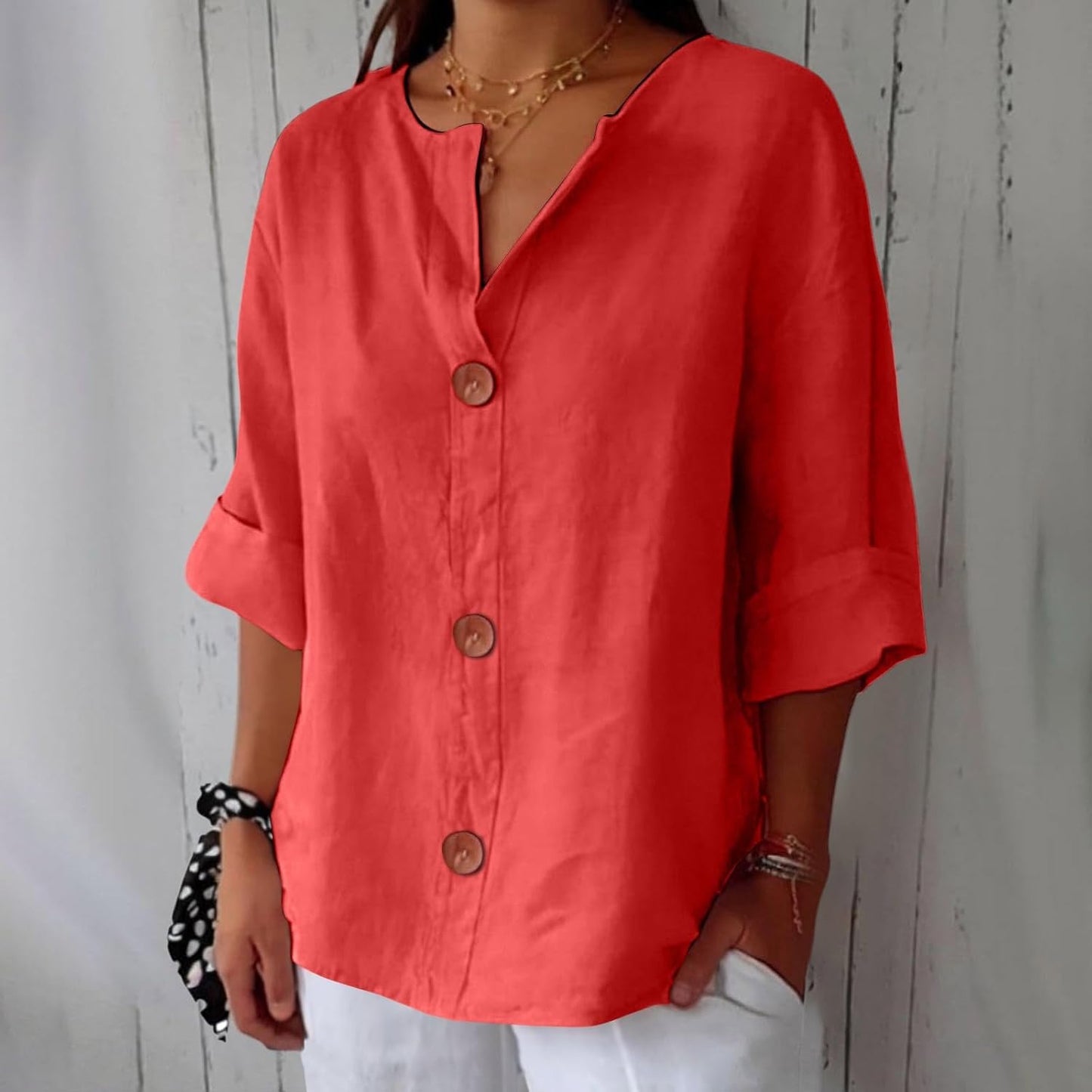 Bluse Damen | Lässig & Leicht mit V-Ausschnitt