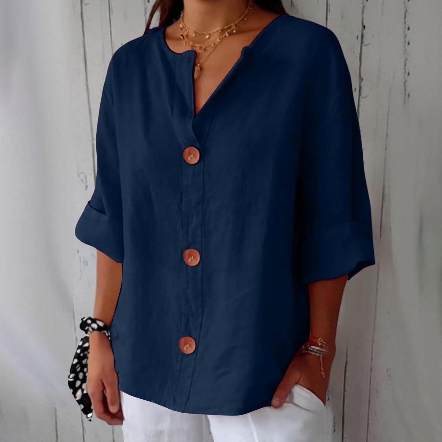 Bluse Damen | Lässig & Leicht mit V-Ausschnitt