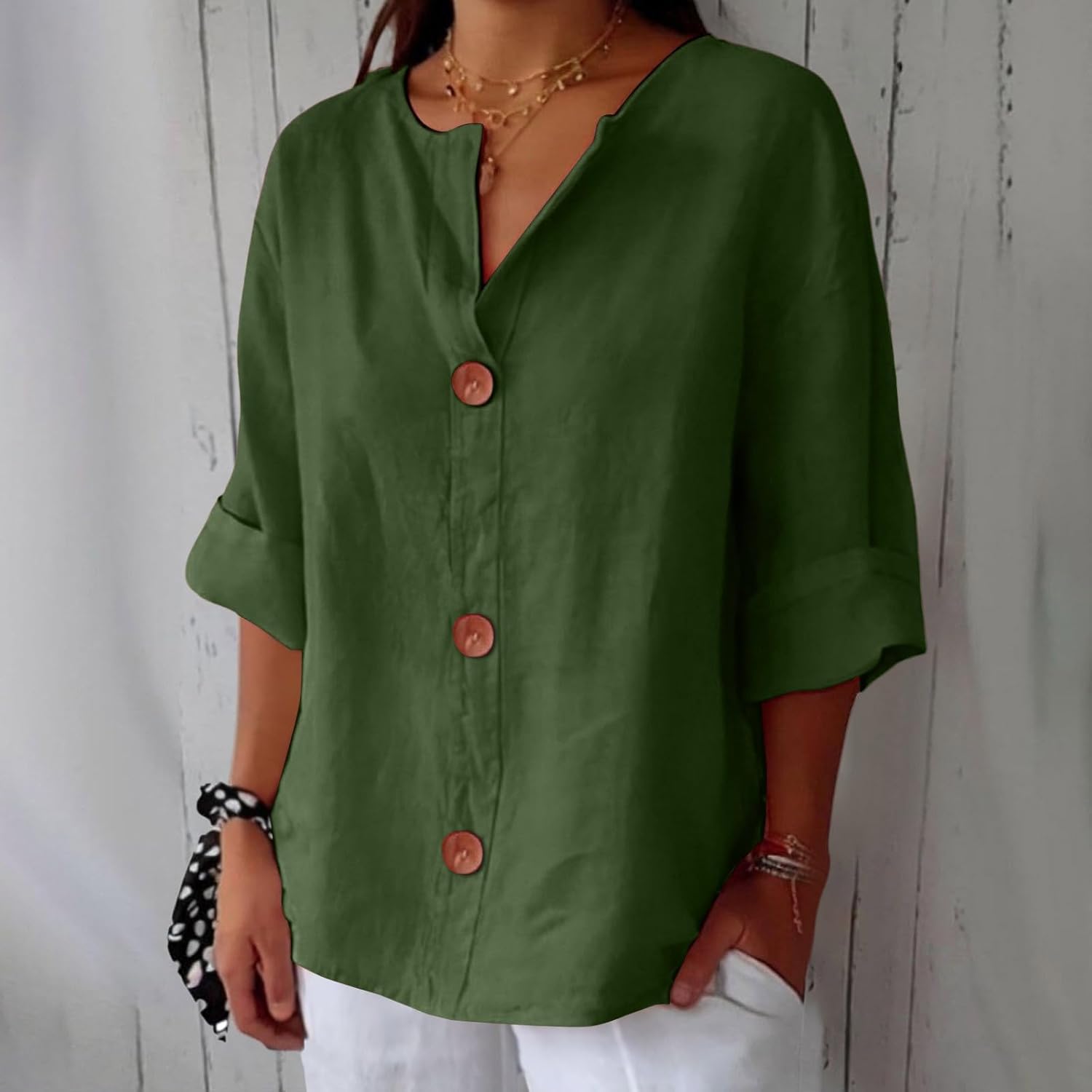 Bluse Damen | Lässig & Leicht mit V-Ausschnitt