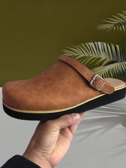 Cody | Stilvolle Leder-Slip-On Clogs für Damen und Herren mit überlegenen Komfort | Khaki 3