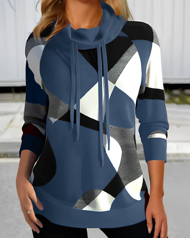 Colorblock-Sweatshirt für Damen | Geometrisches Muster 1