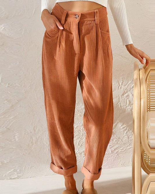 Cordhose für Damen, High Waist | Knöchellang 0
