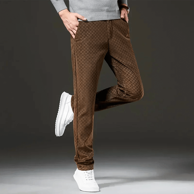 Cordhose für Herren | Hohe Taille, Kariert 1