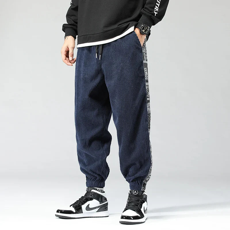 Cordhose für Herren, gemusterte Streifen | Jogger-Stil