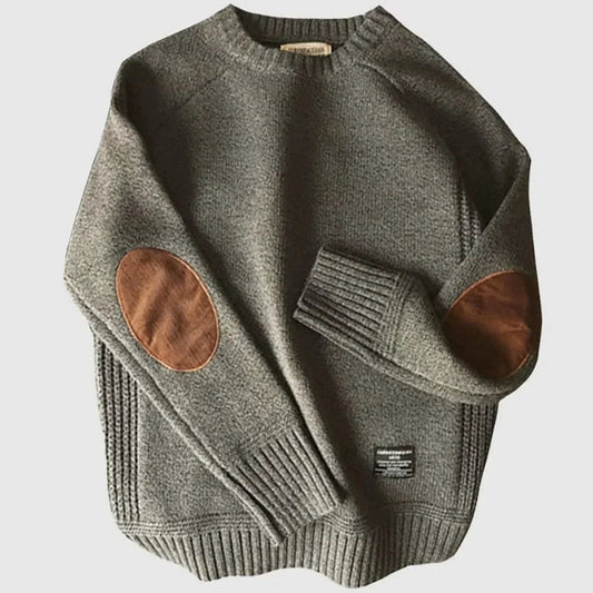 Cordpullover mit Ellenbogenflicken für Herren | Langarm 0