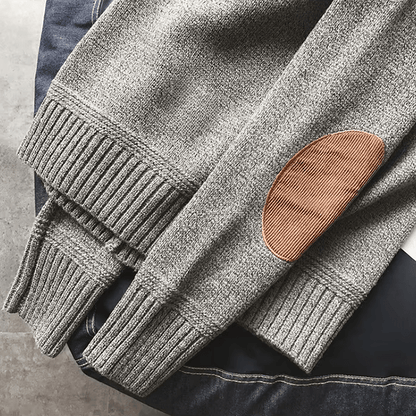 Cordpullover mit Ellenbogenflicken für Herren | Langarm 4