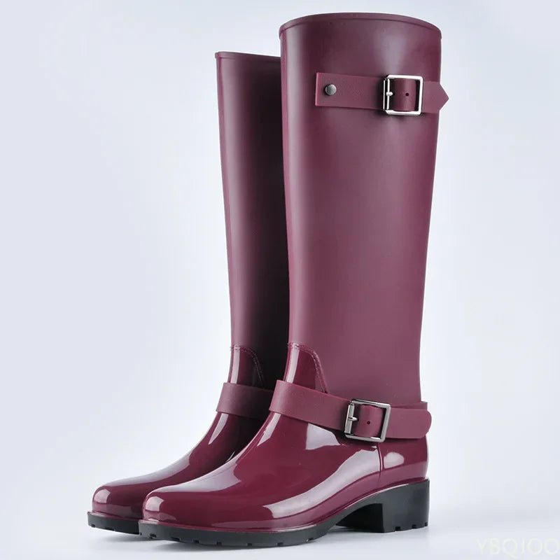 Damen-Gummistiefel | Wasserdicht mit Schnallen | Hoher Schaft 1