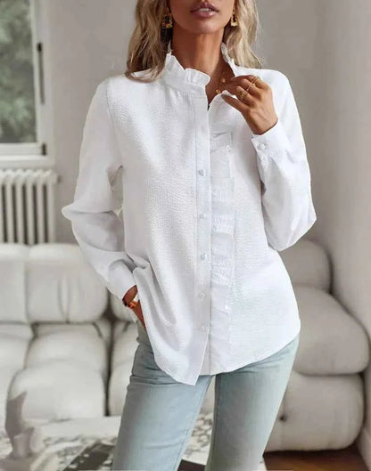 Damen Bluse mit Rüschenkragen 6
