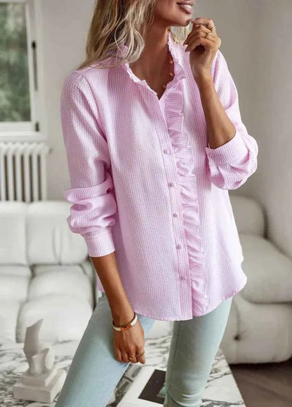 Damen Bluse mit Rüschenkragen 8