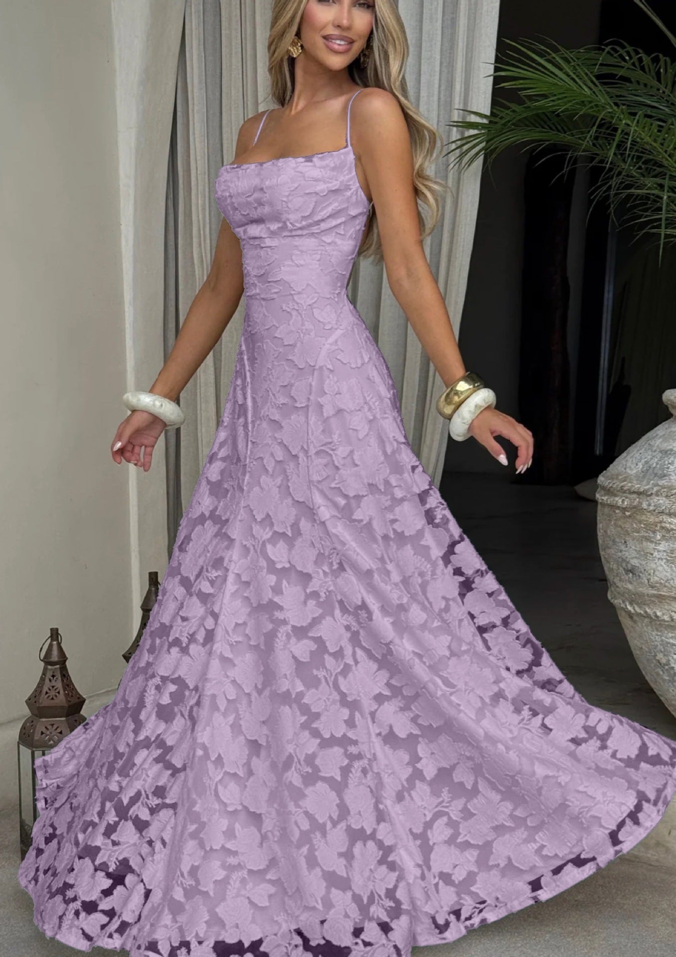 Damen Maxikleid mit floralen Spitzenapplikationen Echo Archiv 12