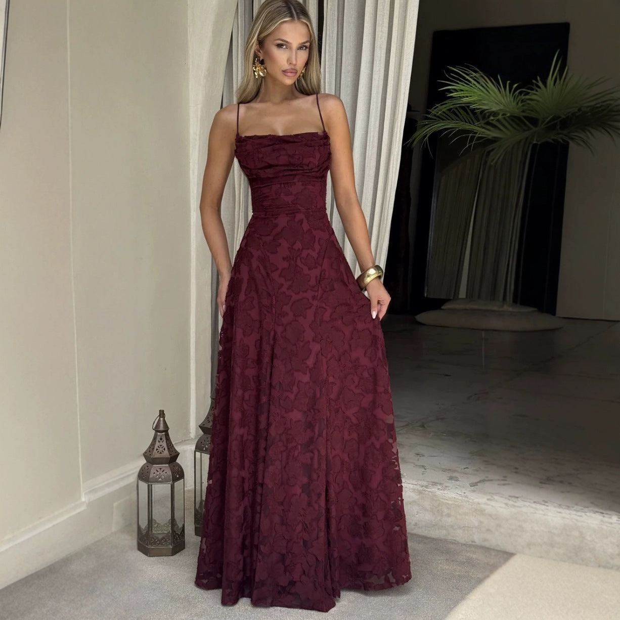 Damen Maxikleid mit floralen Spitzenapplikationen Echo Archiv 1