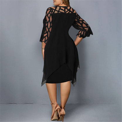 Damen Midi-Kleid In Übergröße mit Spitze – Elegant & Bequem 5