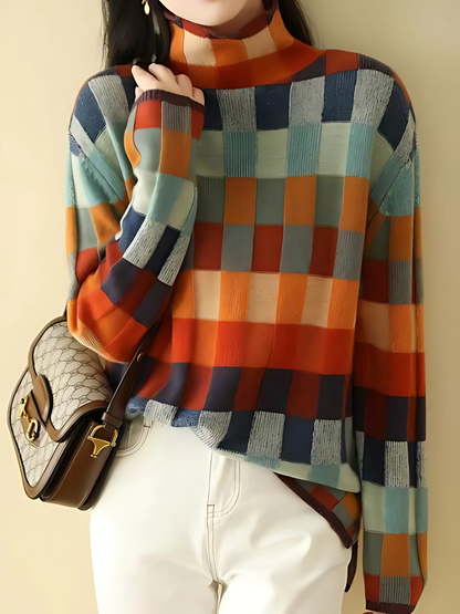 Damen Rollkragenpullover | Kariert 1