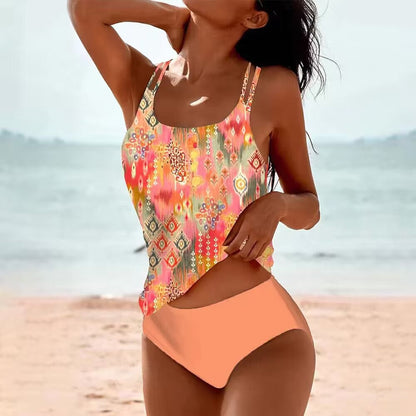 Damen Tankini-Set mit Verspieltem Floralem Oberteil und Bequemen Höschen Echoarchiv 9