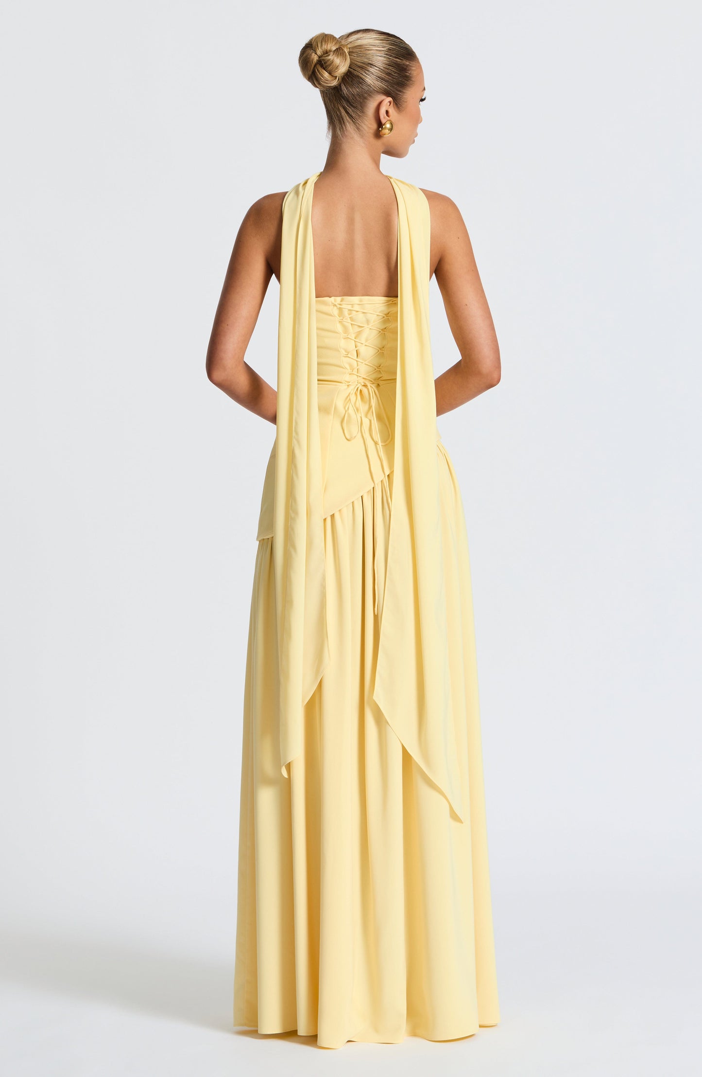 Damen Trägerloses Maxi-Abendkleid – Asymmetrische Taille, Korsett & Hoher Schlitz 2
