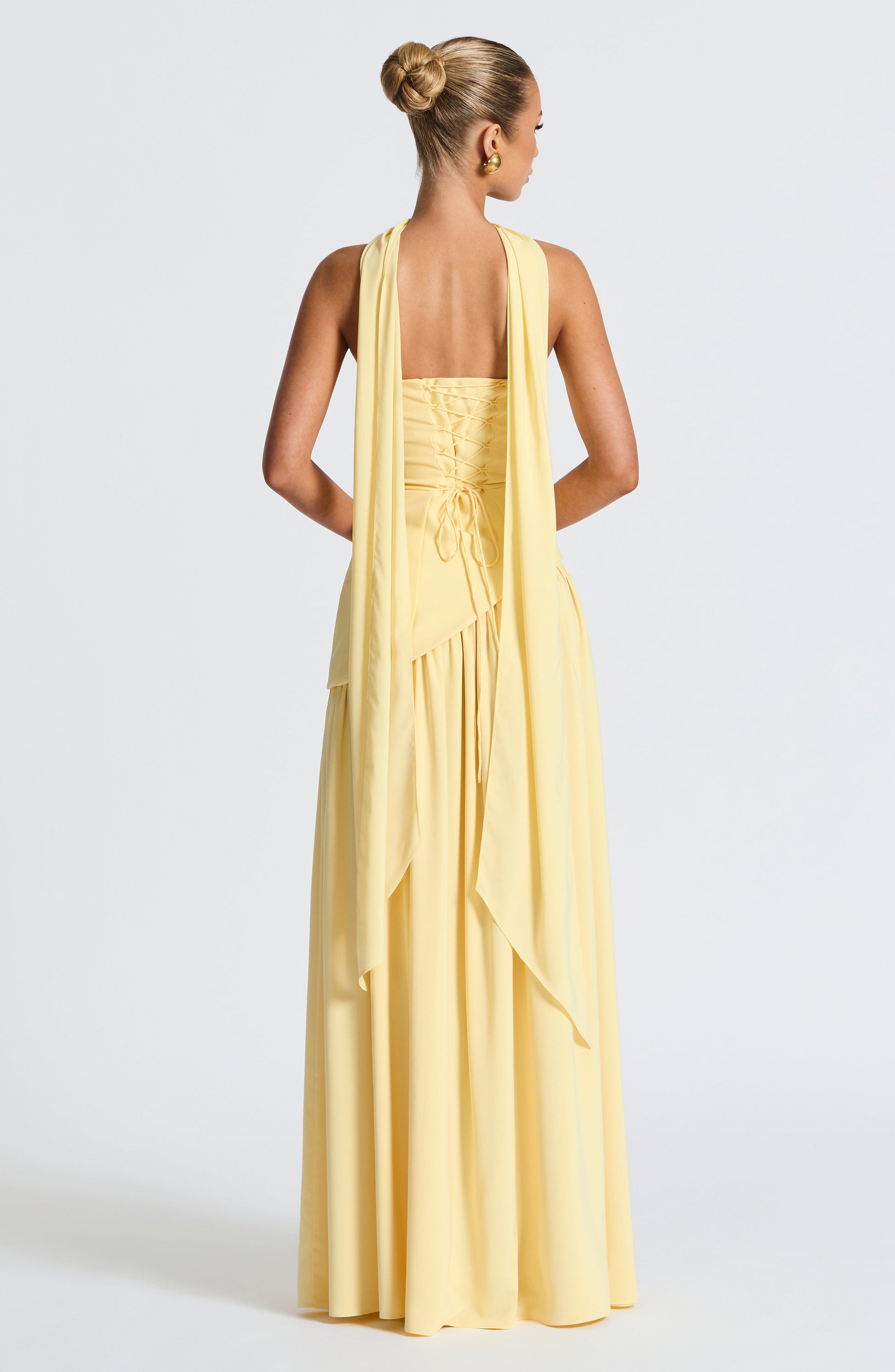 Damen Trägerloses Maxi-Abendkleid – Asymmetrische Taille, Korsett & Hoher Schlitz 2
