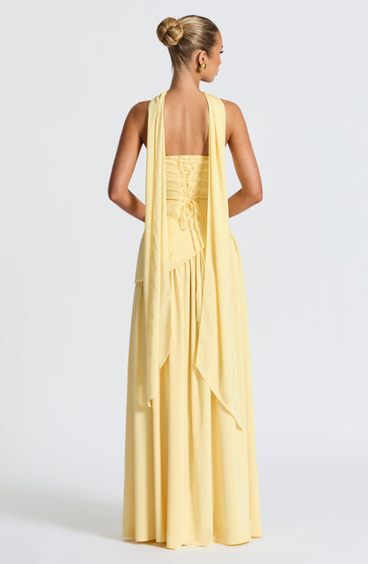 Damen Trägerloses Maxi-Abendkleid – Asymmetrische Taille, Korsett & Hoher Schlitz 2