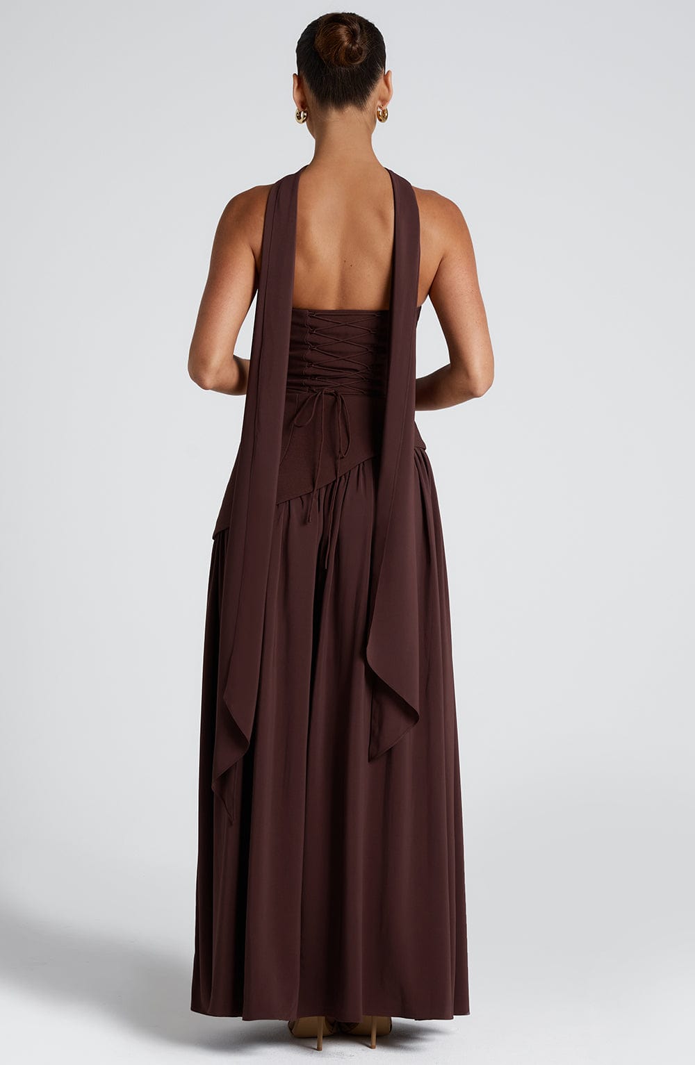 Damen Trägerloses Maxi-Abendkleid – Asymmetrische Taille, Korsett & Hoher Schlitz 6