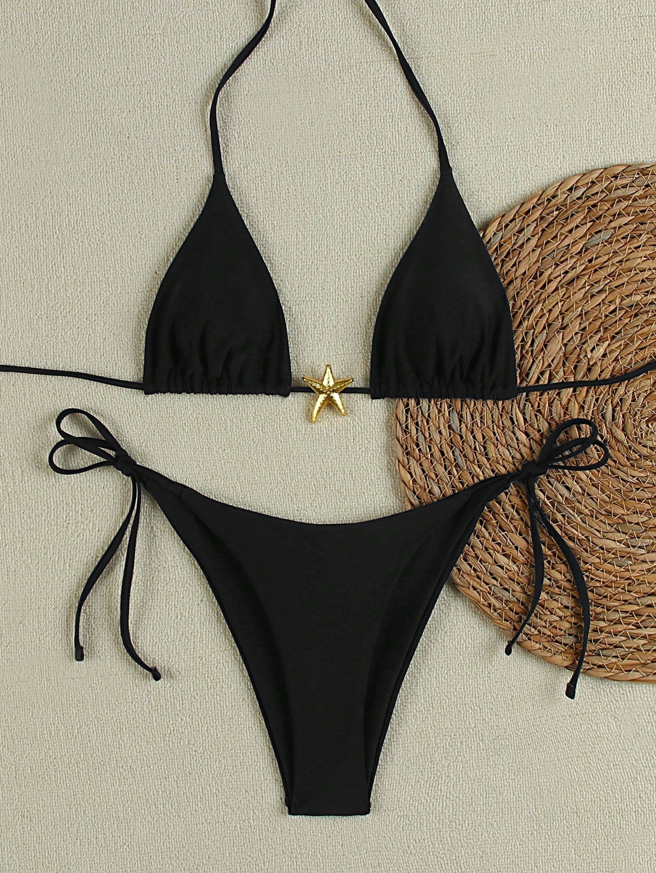 Damen Triangel-Bikini-Set mit verstellbaren Trägern und dekorativem Schmuckelement Echo Archiv 6