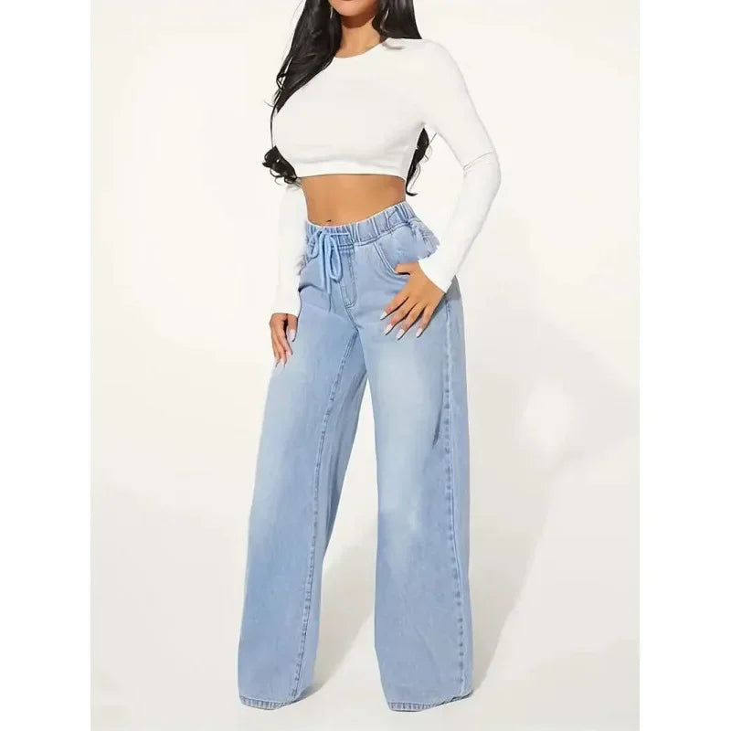 Damenjeans, Hohe Taille, Relaxed Fit | Langer Schnitt 1
