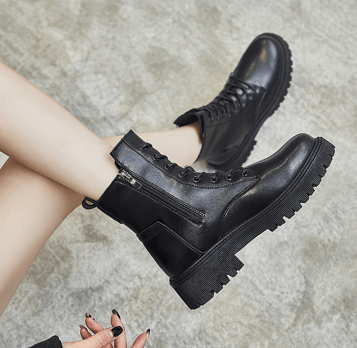 Damenstiefel Hoch Ausgeschnitten mit Reißverschluss | Winter 1