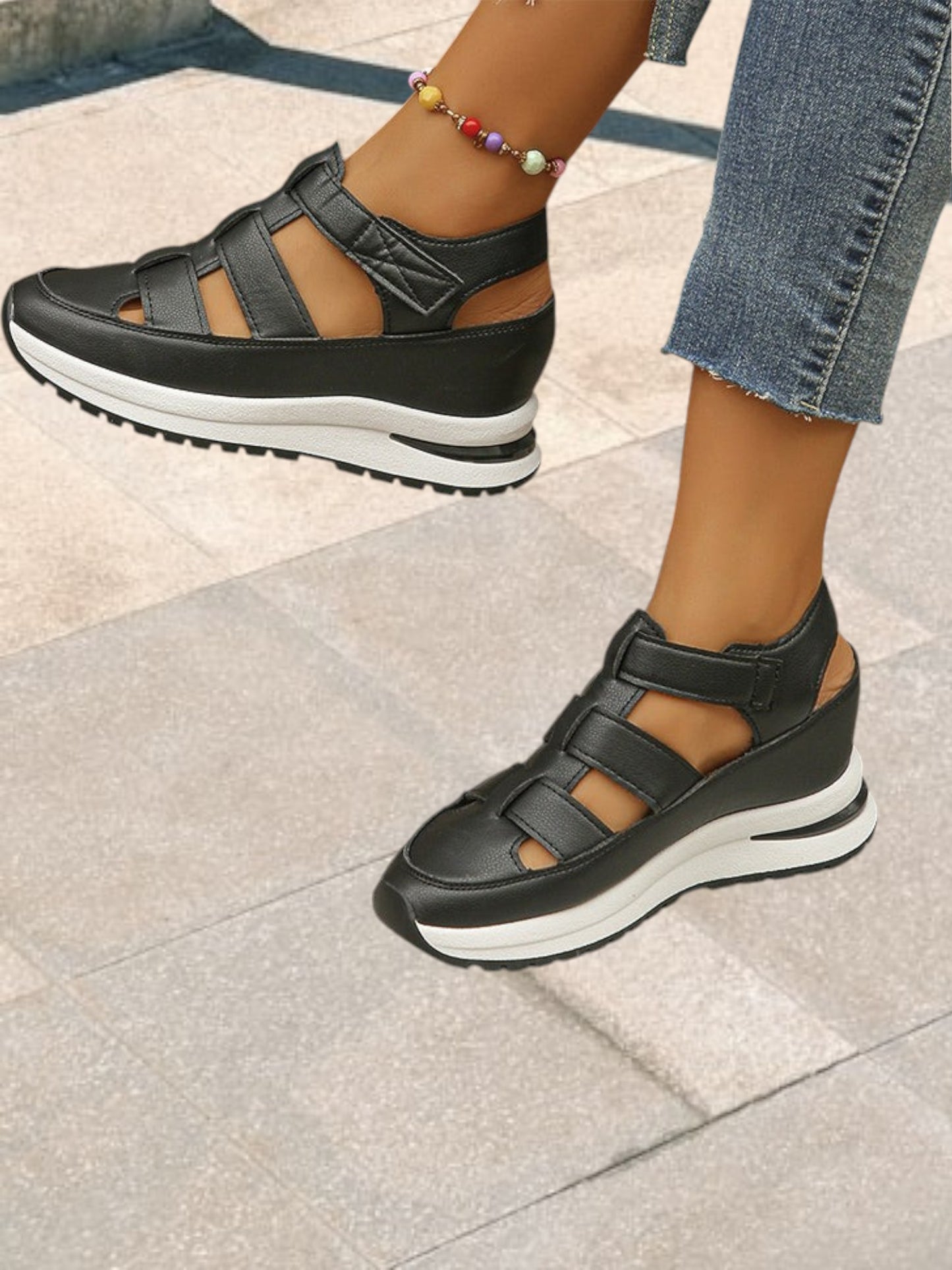 Danielita | Atmungsaktive Orthopädische Sandalen Damen mit Geschlossener Zehenpartie für Optimalen Komfort | schwarz 3
