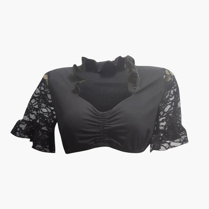 Dirndl Bluse für Frauen, Halblang, Spitzenärmel | Traditionell 2