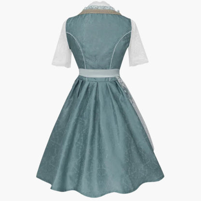 Dirndl Kleid Damen, Knielang, Schnürfront, Gestickte Schürze | Elegante Passform 2