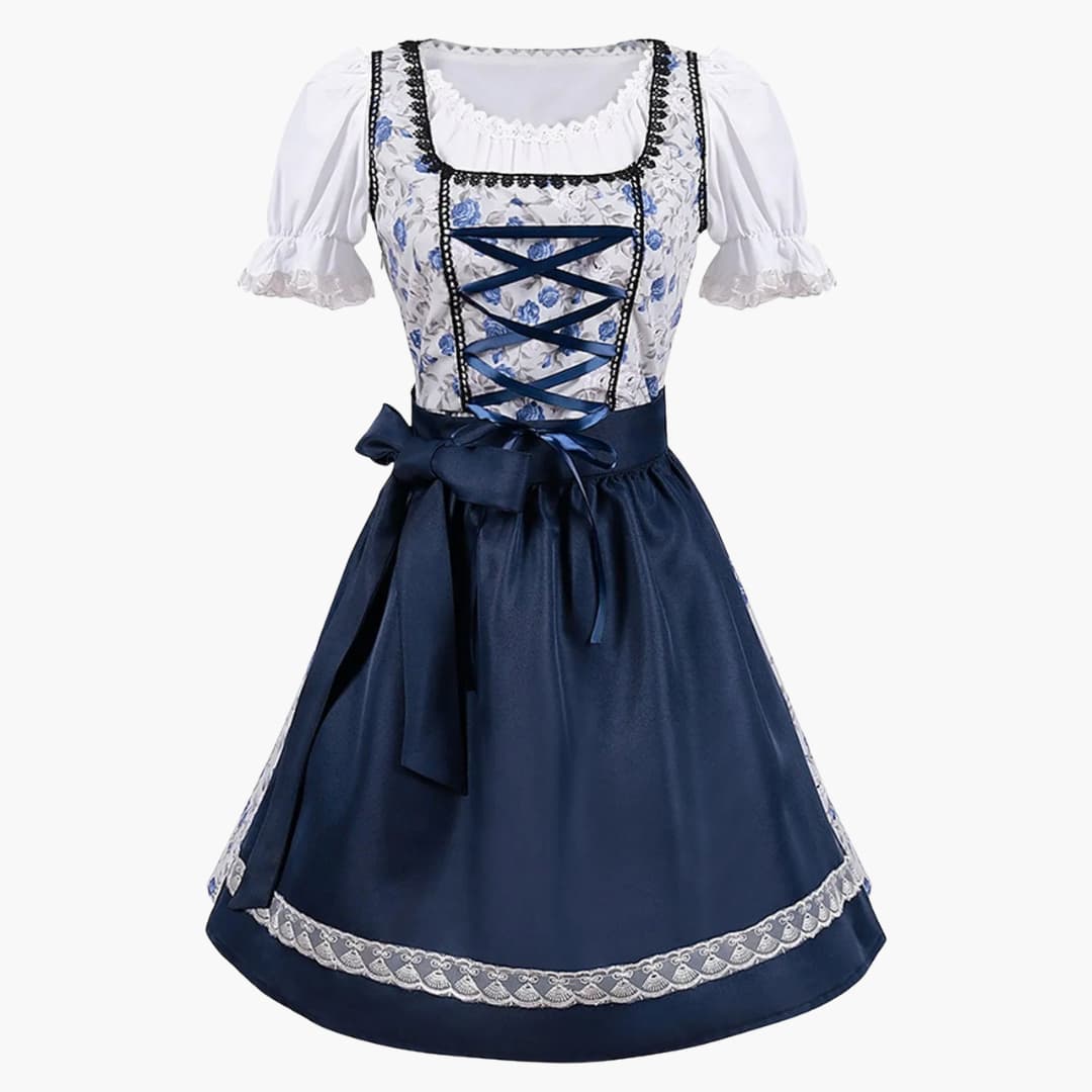 Dirndl Kleid Damen, Schnürmieder, Blumenmuster | Festlich 0