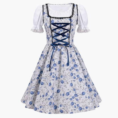 Dirndl Kleid Damen, Schnürmieder, Blumenmuster | Festlich 3