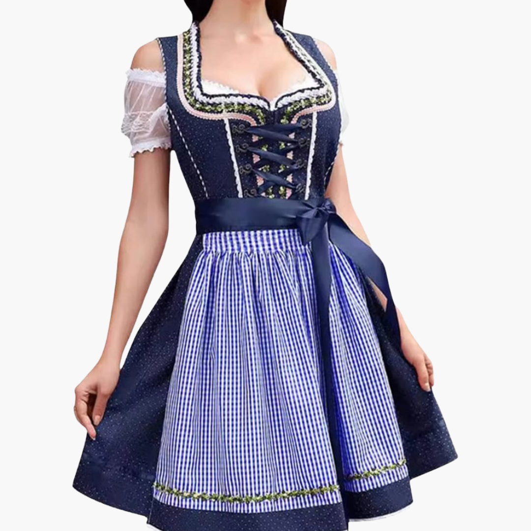 Dirndl Kleid Damen, Zweiteiler, Bestickt, Mit Spitze | Festlich 2