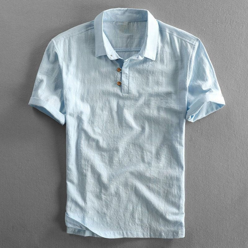 Dominik | Herren Leinen Kurzarm Polo Shirt 1