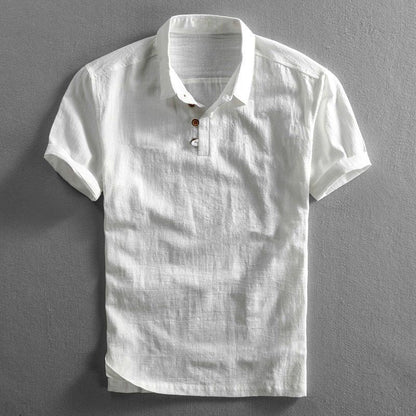 Dominik | Herren Leinen Kurzarm Polo Shirt 2