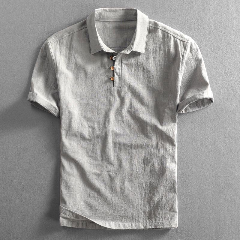 Dominik | Herren Leinen Kurzarm Polo Shirt 3