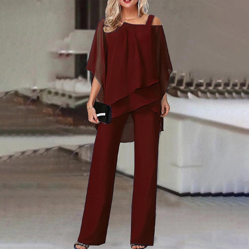 Jumpsuit Damen | Eleganter Cold-Shoulder-Zweiteiler & Fließendes Design
