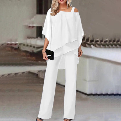 Jumpsuit Damen | Eleganter Cold-Shoulder-Zweiteiler & Fließendes Design