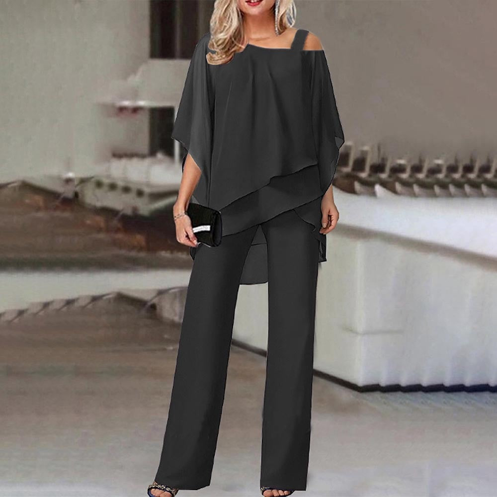 Jumpsuit Damen | Eleganter Cold-Shoulder-Zweiteiler & Fließendes Design