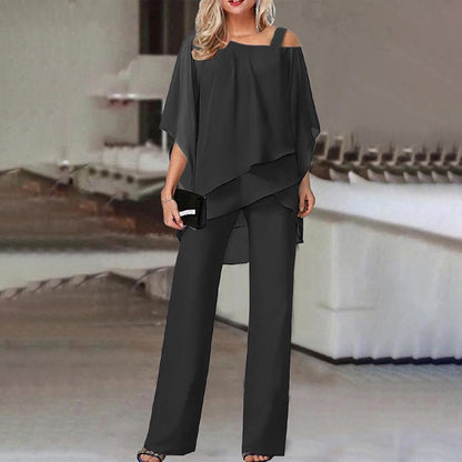 Jumpsuit Damen | Eleganter Cold-Shoulder-Zweiteiler & Fließendes Design