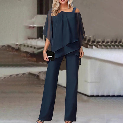 Jumpsuit Damen | Eleganter Cold-Shoulder-Zweiteiler & Fließendes Design