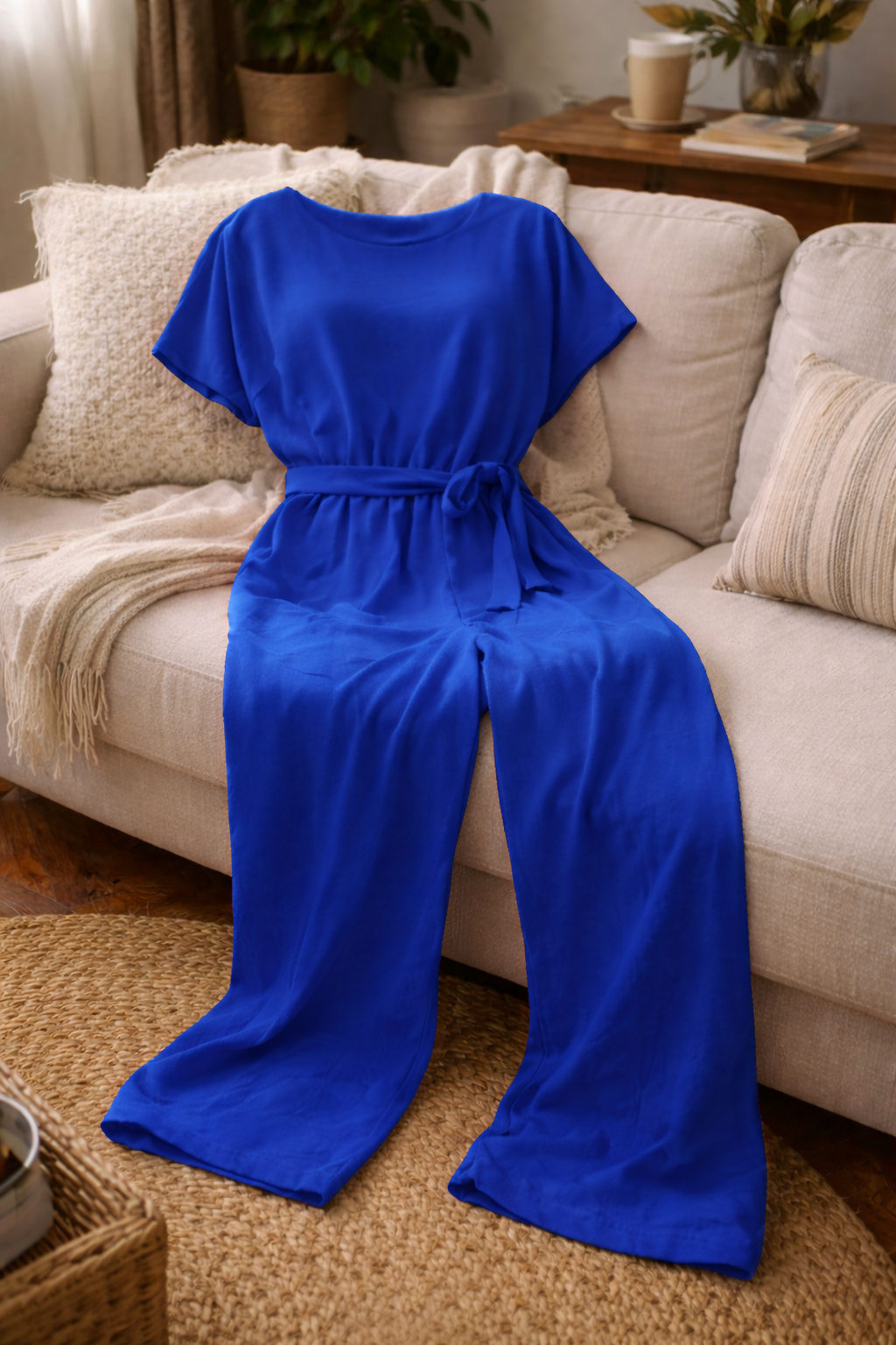 Jumpsuit Damen | Lässig-Eleganter Kurzarm mit Taillenbindung