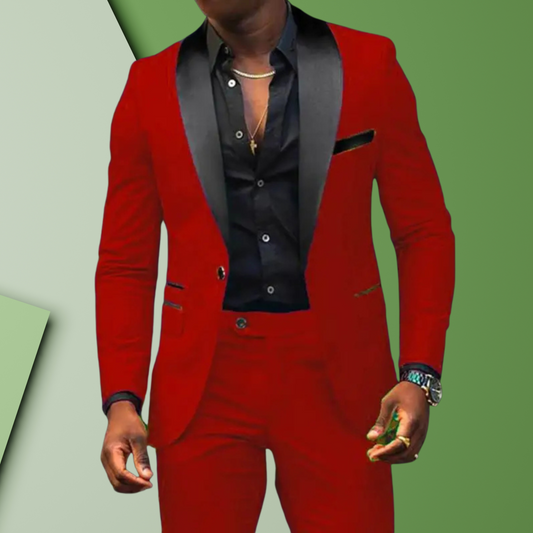 Eleganter Hochzeitsanzug für Herren – Slim Fit und Zeitloses Design | Rot