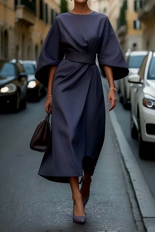 Elegantes Damen Midi-Kleid mit Laternenärmeln 0