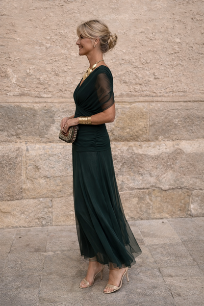 Elegantes Maxikleid für Feste mit V-Ausschnitt 1