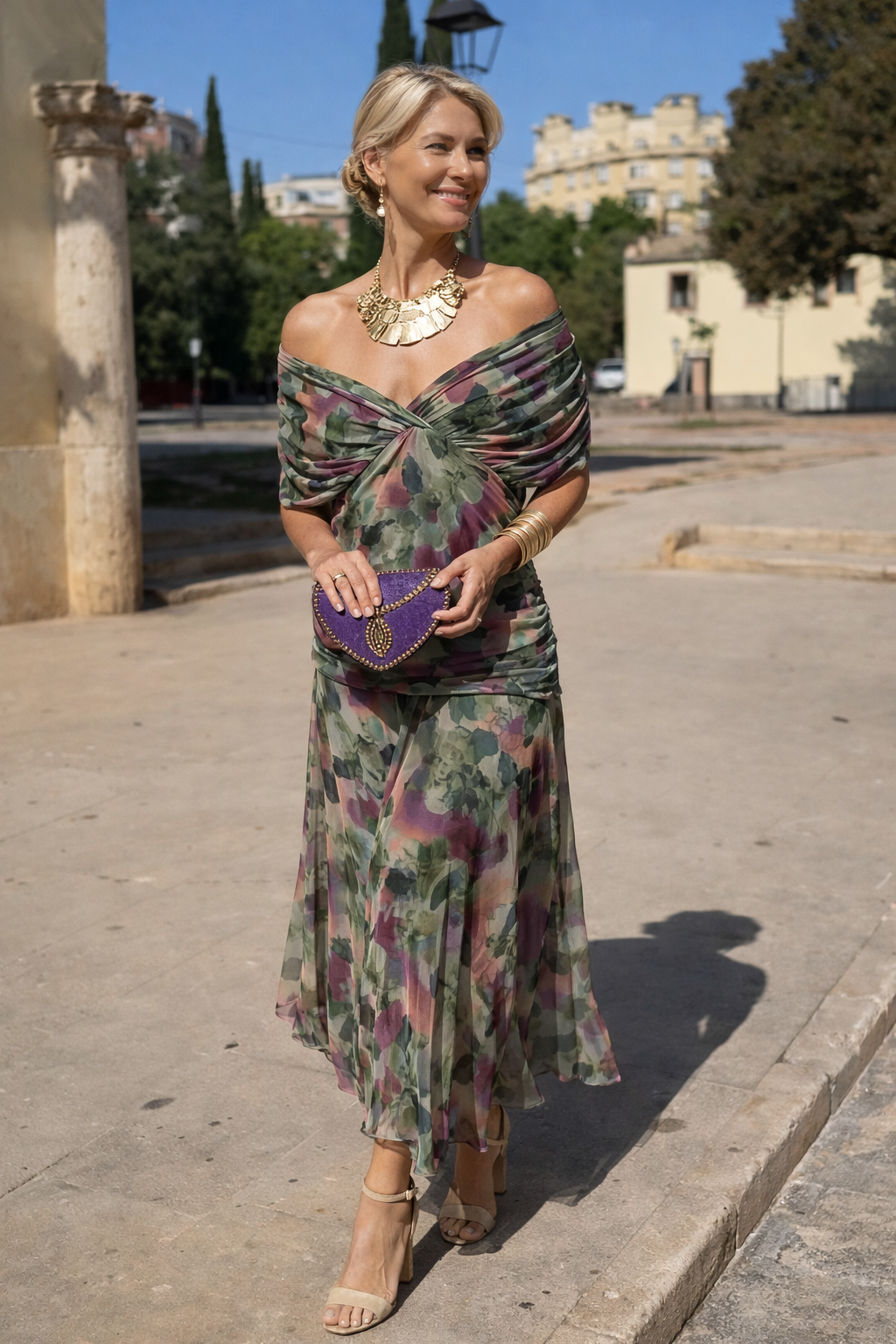 Elegantes Maxikleid für Feste mit V-Ausschnitt 3
