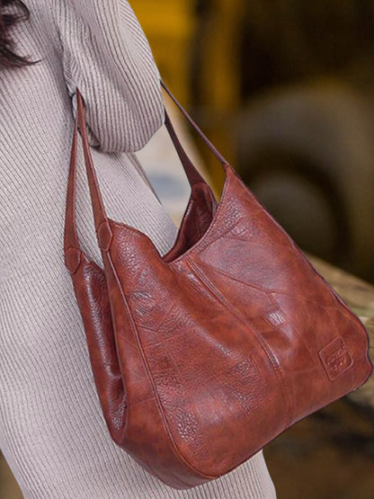 Elin | Schwarze Ledertasche Damen aus hochwertigem Leder mit geräumigem Innenraum und robustem Griff  | Braun