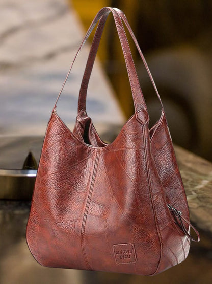 Elin | Schwarze Ledertasche Damen aus hochwertigem Leder mit geräumigem Innenraum und robustem Griff  | Braun 2