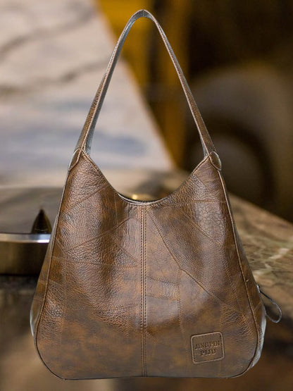 Elin | Schwarze Ledertasche Damen aus hochwertigem Leder mit geräumigem Innenraum und robustem Griff  | Dunkelbraun