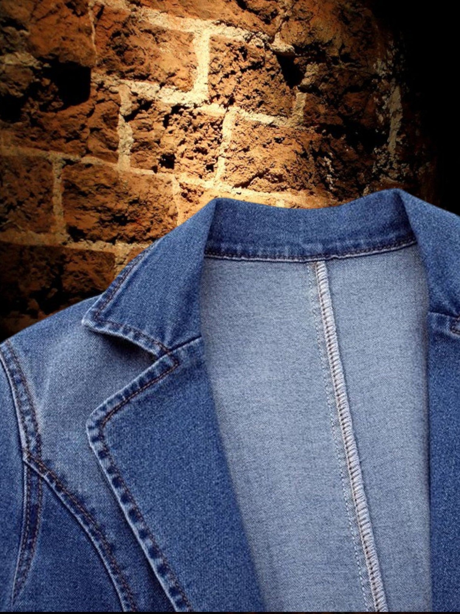 Emma | Stilvoller Denim Blazer für Damen in Blau mit Knopfverschluss und langem Arm | Blau 4