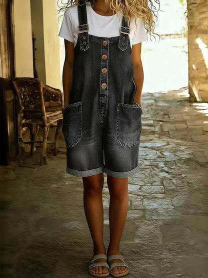 Entspanntes Shorts-Jumpsuit mit verstellbaren Trägern 2